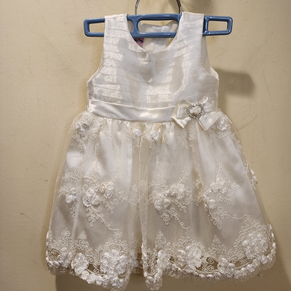 Nannette Baby Elegant White Lace Formal Baby Dress 2T